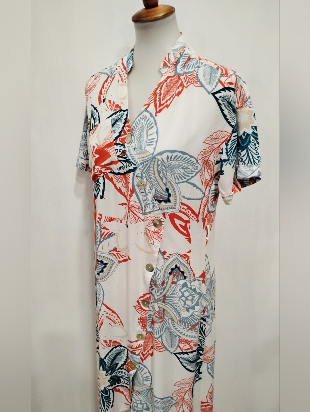 FLORAL KOTON BUTTON DOWN DRESS